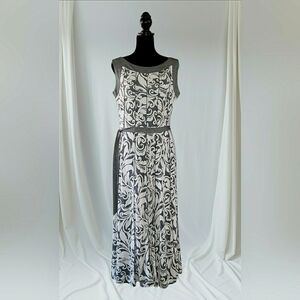 Boho Kentucky Derby Paisley Knit Embroidered Floral Soft Stretch Dress New